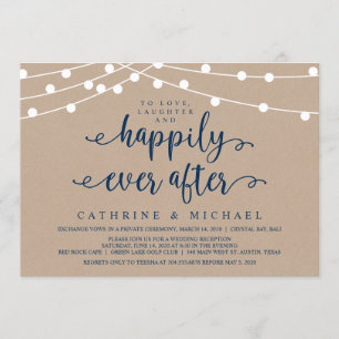 Invitation Lumières de ferme rustiques, évasion de mariage Na