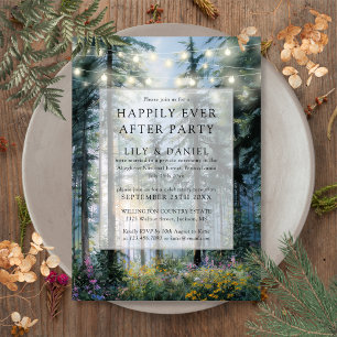 Invitation Lumières de forêt de conte de fées de mariage