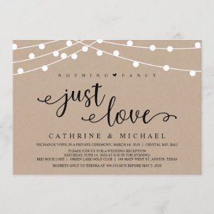Invitation Lumières de guirlande de ferme rustique, mariage k
