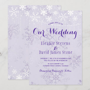 Invitation Lumières de guirlande de flocons de neige mariage 