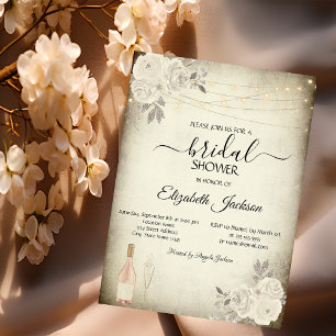 Invitation Lumières de guirlande de verre à vin Roses Lanceme