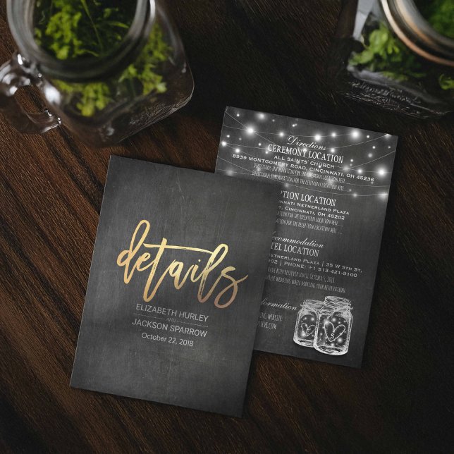 Invitation Lumières de jarres de Mason avec tableau de mariag (Créateur téléchargé)