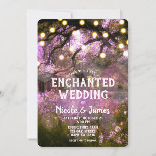 Invitation Lumières de mariage de la forêt enchantée de print