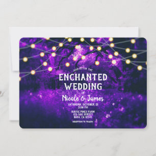 Invitation Lumières de mariage de la forêt enchantée rustique
