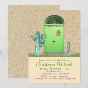 Invitation Lumières de Noël Fête de vacances de cactus du sud