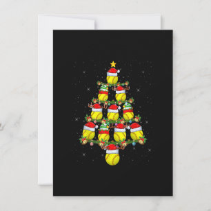 Invitation Lumières de sapin de Noël amateur de softball Sant
