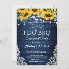 Invitation Lumières de tournesol de la marine I DO BBQ