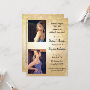Invitation Lumières d'été dorées Glamour Shower de mariage