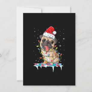 Invitation Lumières du sapin de Noël Père Noël Chien Cadeaux 