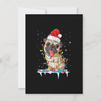 Invitation Lumières du sapin de Noël Père Noël Chien Cadeaux 