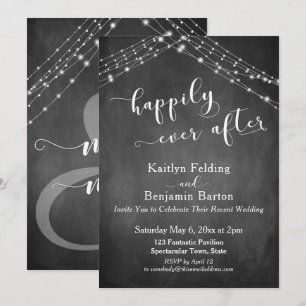 Invitation Lumières du tableau noir Calligraphie À tout jamai
