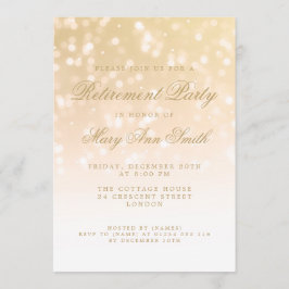 Invitation Lumières élégantes d'étincelle d'or de partie de