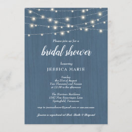 Invitation Lumières en bois rustique pour une Baby Shower Dus