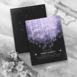 Invitation Lumières en cascade Sweet 16 Violet ID790