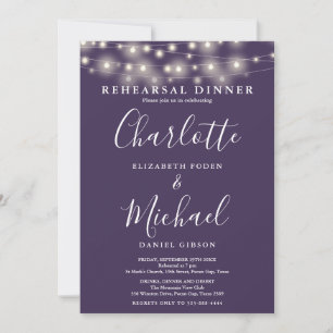 Invitation Lumières en guirlande pour le dîner de répétition