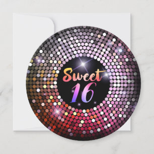 Invitation Lumières Étincelantes Moderne Chic Sweet 16 Partie