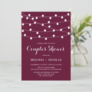Invitation Lumières Féeriques Suspendues Mariage Burgundy