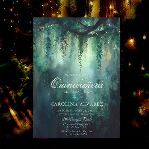 Invitation Lumières Fées de Forêt Enchantée Magique Qinceaner