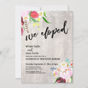 Invitation Lumières Florales Bohèmes Bois Rustique Nous Nous
