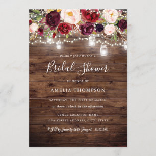 Invitation Lumières Florales Bourguignonnes Rustiques Mariage