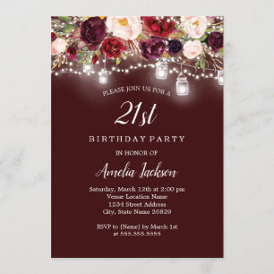 Invitation Lumières florales de Bourgogne rustique 21e annive