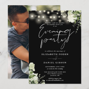 Invitation Lumières Guirlande de Verdure Photo Mariage Soirée