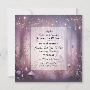 Invitation Lumières Magiques de Fée de Lavande pour Mariage