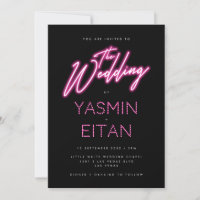 Lumières Neon moderne Mariage noir rose chaud