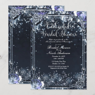 Invitation Lumières roses étincelantes violettes argentées po
