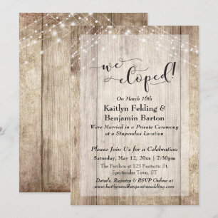 Invitation Lumières Rustiques En Bois Nous Avons Été Typograp