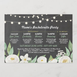 Invitation Lumières rustiques itinéraires de fleur blanche de