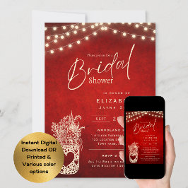 Invitation Lumières scintillantes | Rustic Barn Woodland Mari