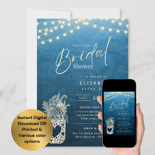 Invitation Lumières scintillantes   Rustic Barn Woodland Mari