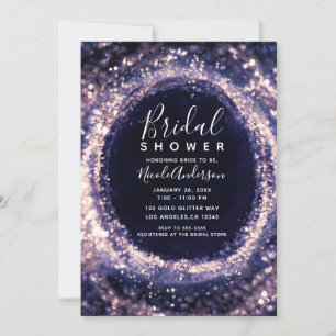 Invitation Lumières scintillantes violet violet glamour douch