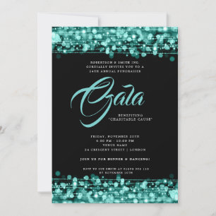 Invitation Lumières Turquoises pour le gala de l'entreprise