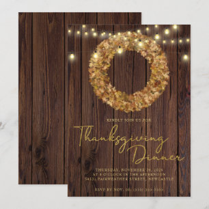 Invitation Luminaires à courroie de Thanksgiving rustique Boi