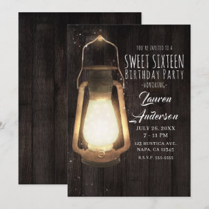 Invitation Luminaires de lanterne rustique Grange Bois doux 1