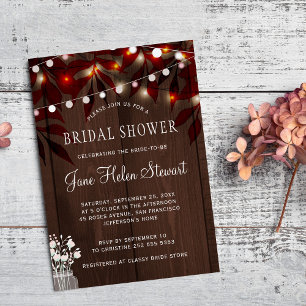 Invitation Luminaires jumelles chute rustique laisse nuptiale