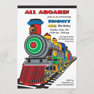 Invitation lumineuse de train d'enfant d'amusement