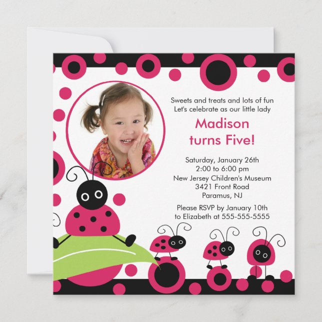 Invitation lumineuse et audacieuse d'anniversaire (Devant)