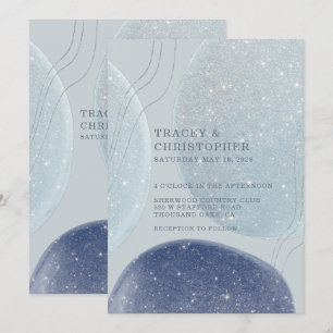 Invitation Lumineuse Ice Bleu Argent & Marine Mariage moderne