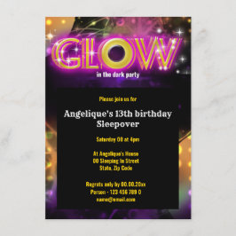 Invitation Luminosité dans la fête des enfants sombres