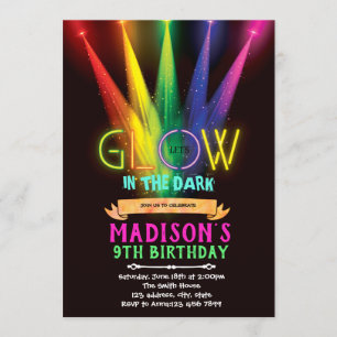 Invitation Luminosité dans l'invitation de fête d'anniversair