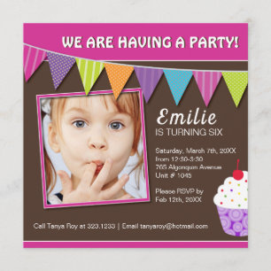 Invitation lunatique de fête d'anniversaire de