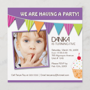 Invitation lunatique de fête d'anniversaire de