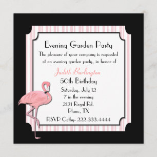 Invitation lunatique de partie de Flamant rose