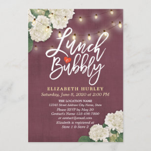 Invitation Lunch & Bubbly Fête des mariées Fleurs Lights