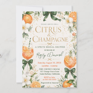 Invitation Lunch de mariage au Champagne et agrumes