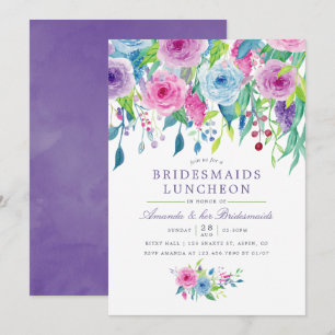 Invitation Luncheon de demoiselles d'honneur floral aquarelle