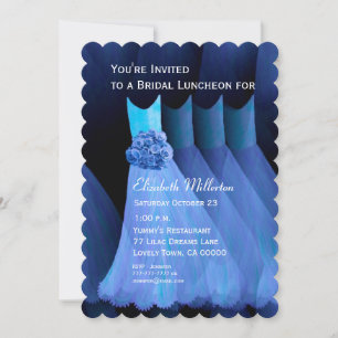 Invitation Luncheon de femme de chambre Brunch Robe Bleue V02